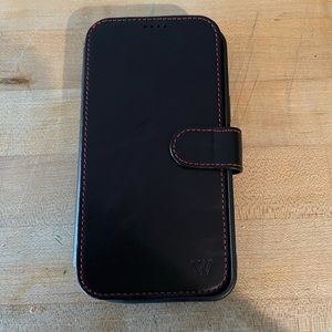 Black Leather Cellphone case with wallet.